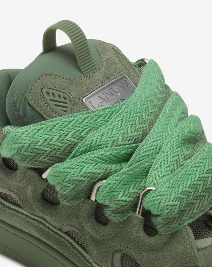 Women Lanvin Curb Curb Leather Sneakers Vert De Gris Women Lanvin Curb Curb Leather Sneakers Vert De Gris