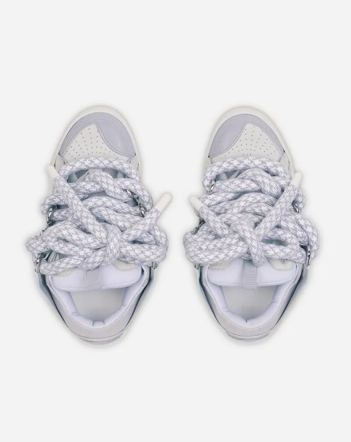 Women Lanvin Curb Curb Sneakers In Leather With Snake Laces White Women Lanvin Curb Curb Sneakers In Leather With Snake Laces White
