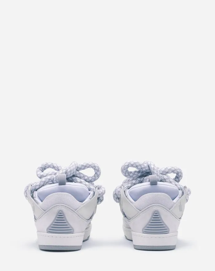 Women Lanvin Curb Curb Sneakers In Leather With Snake Laces White Women Lanvin Curb Curb Sneakers In Leather With Snake Laces White