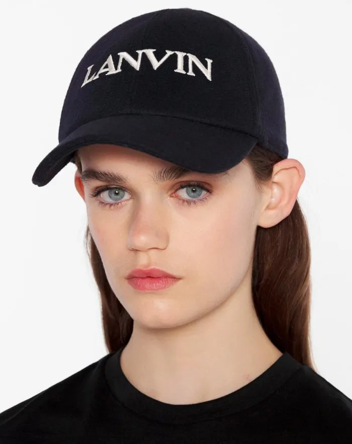 Women Lanvin Hats Lanvin Wool Cap Navy Blue