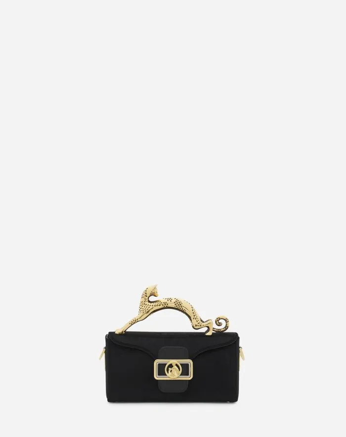 Women Lanvin Mini Bags and Clutches Nano Pencil Cat Bag In Velvet Black