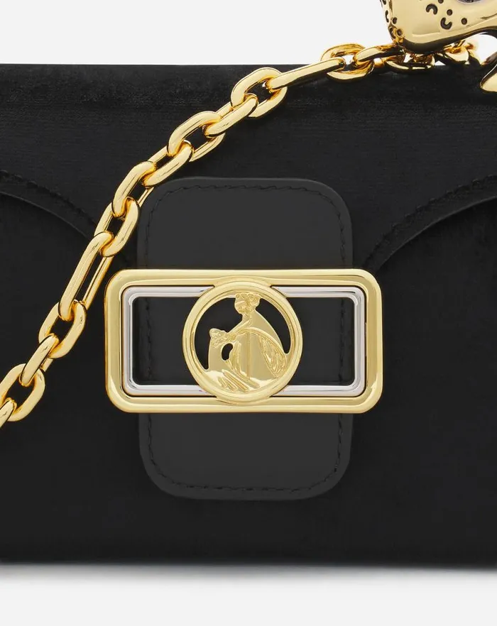 Women Lanvin Mini Bags and Clutches Nano Pencil Cat Bag In Velvet Black Women Lanvin Mini Bags and Clutches Nano Pencil Cat Bag In Velvet Black