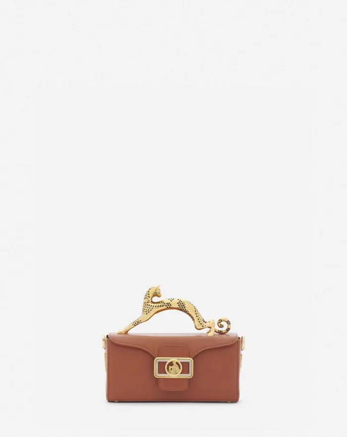 Women Lanvin Mini Bags and Clutches Nano Pencil Cat Leather Bag Tan