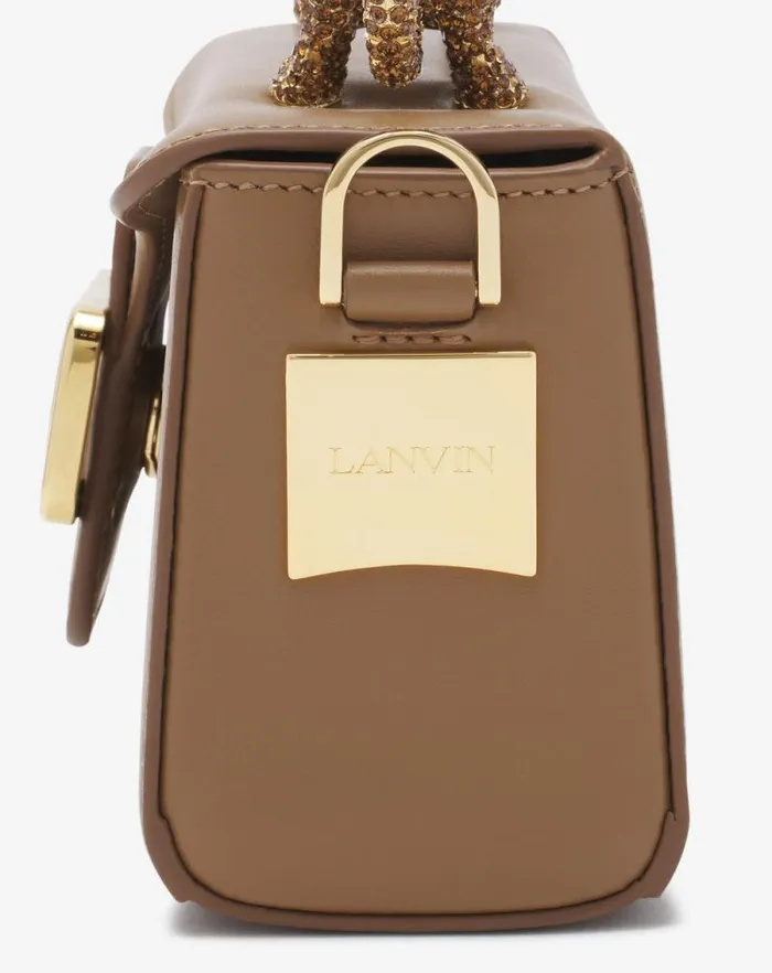 Women Lanvin Pencil Nano Pencil Cat Bag In Leather And Rhinestone Desert Women Lanvin Pencil Nano Pencil Cat Bag In Leather And Rhinestone Desert