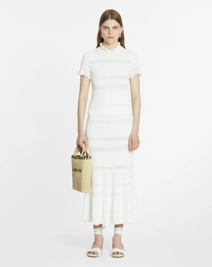 Women Lanvin Skirts and Shorts Cotton Midi Skirt Ecru Women Lanvin Skirts and Shorts Cotton Midi Skirt Ecru