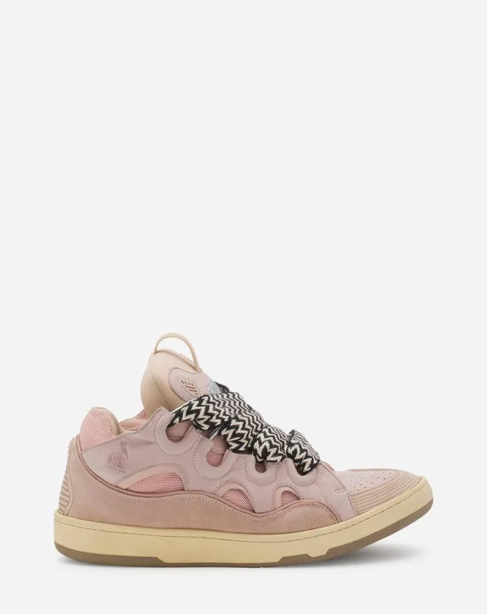 Women Lanvin Sneakers Leather Curb Sneakers Pale Pink