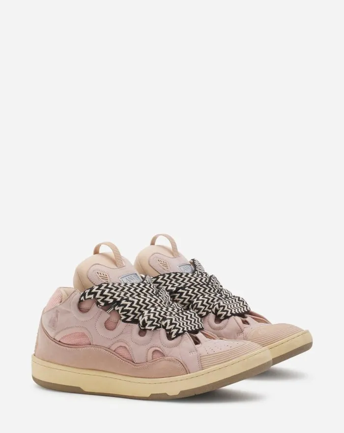 Women Lanvin Sneakers Leather Curb Sneakers Pale Pink Women Lanvin Sneakers Leather Curb Sneakers Pale Pink