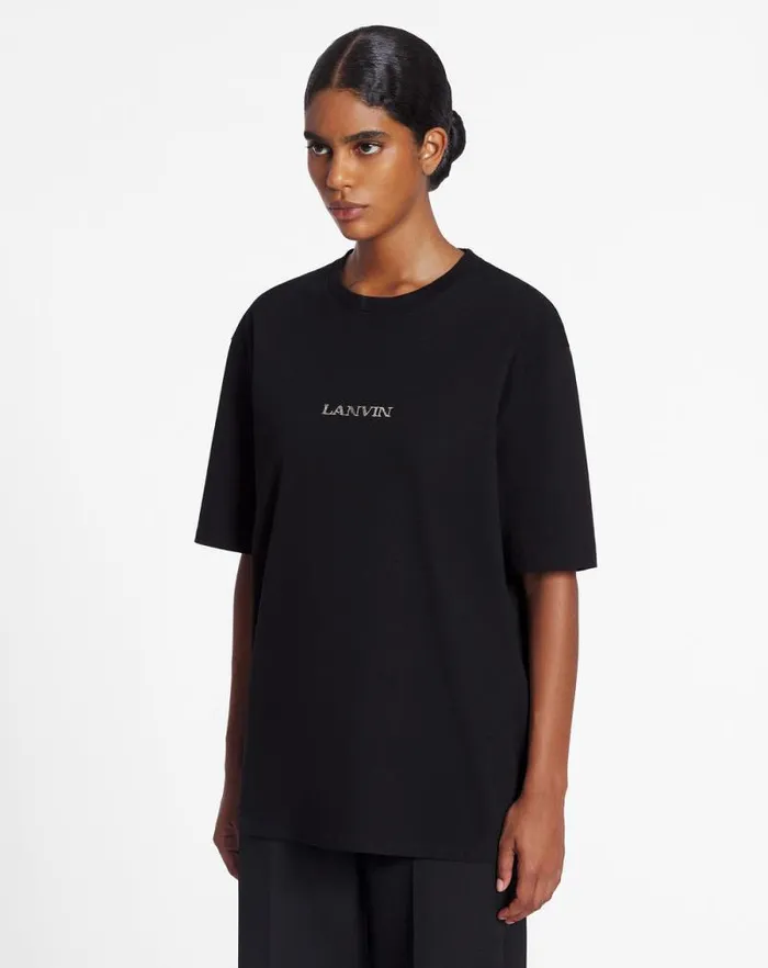 Women Lanvin TShirts and Sweatshirts Unisex Lanvin Logo Tshirt Black Women Lanvin TShirts and Sweatshirts Unisex Lanvin Logo Tshirt Black