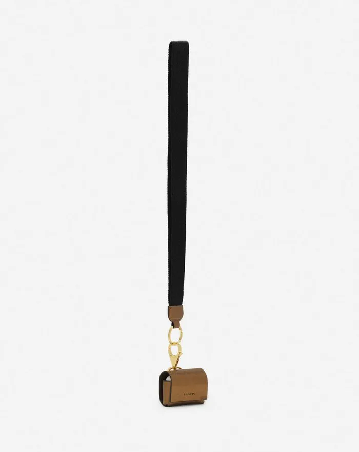 Women Lanvin Wallets and Small Leather Goods Lanvin Signature Case For Airpods Pro In Metallic Grained Leather Bronze Women Lanvin Wallets and Small Leather Goods Lanvin Signature Case For Airpods Pro In Metallic Grained Leather Bronze