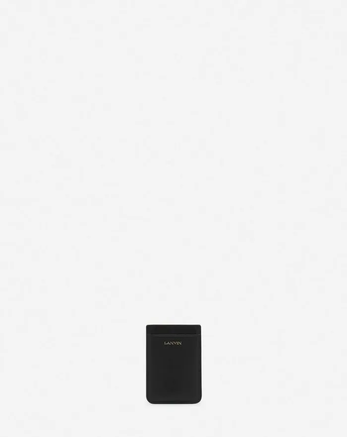 Women Lanvin Wallets and Small Leather Goods Magnetic Leather Cardholder Black Women Lanvin Wallets and Small Leather Goods Magnetic Leather Cardholder Black