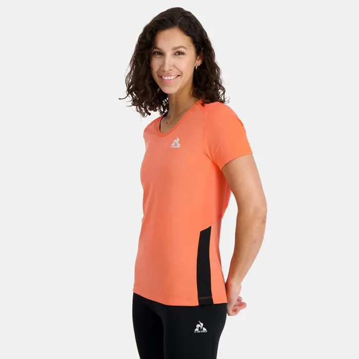 Women Le Coq Sportif Tshirts Polos Shirts And Tops TShirt Orange Perfblack