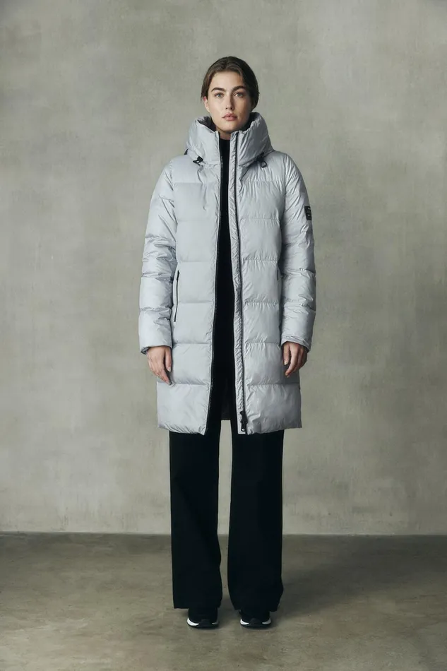 Women Light Blue Manlie Coat Ecoalf Coats And Jackets