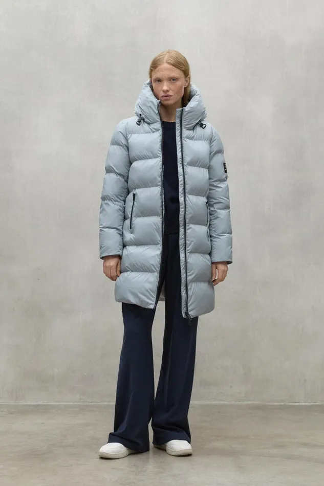 Women Light Blue Manlie Coat Ecoalf Coats And Jackets