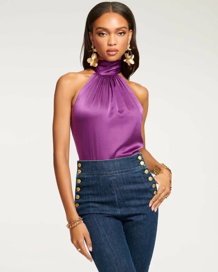 Women Lori High Neck Tank Top Navy Ramy Brook Tops Women Lori High Neck Tank Top Navy Ramy Brook Tops