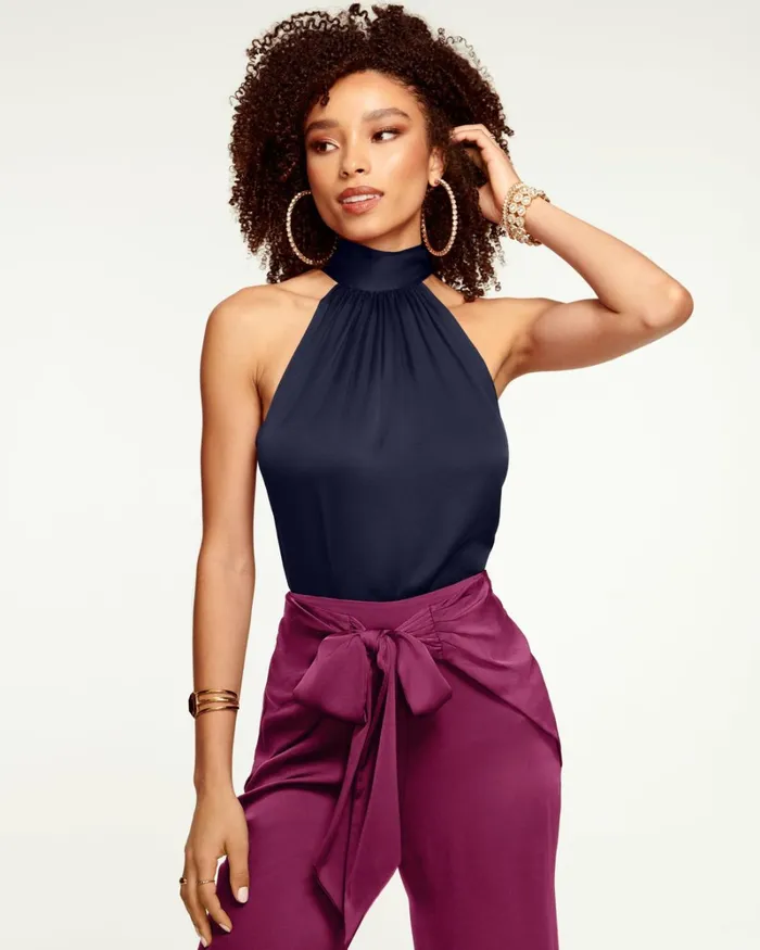 Women Lori High Neck Tank Top Navy Ramy Brook Tops Women Lori High Neck Tank Top Navy Ramy Brook Tops