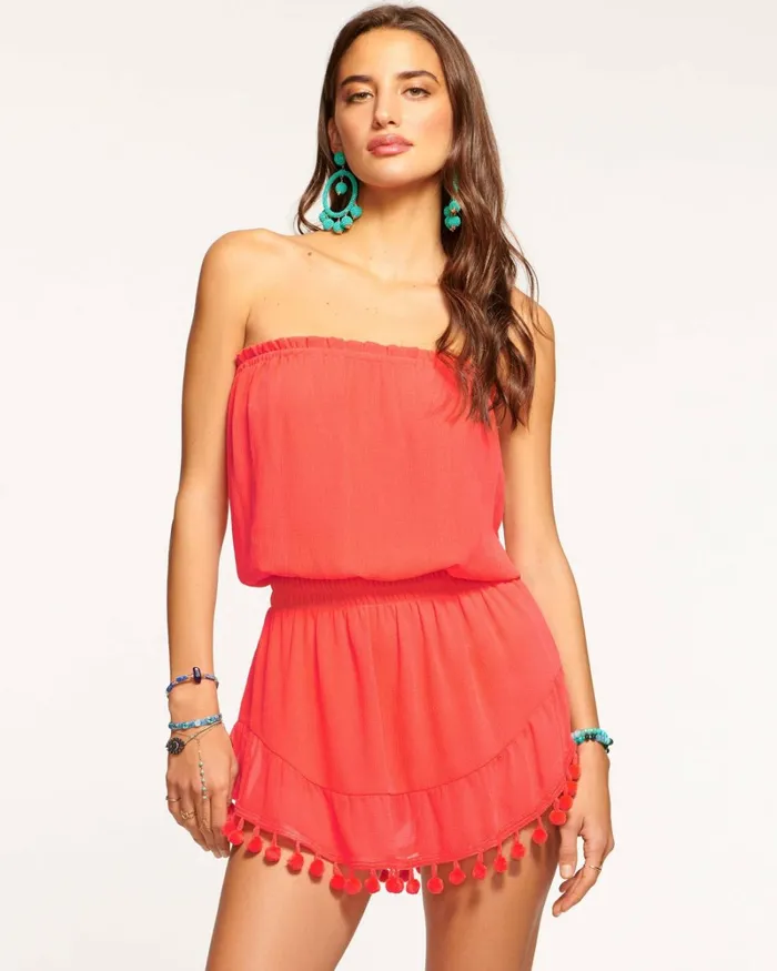Women Marcie Coverup Mini Dress White Ramy Brook Swimwear
