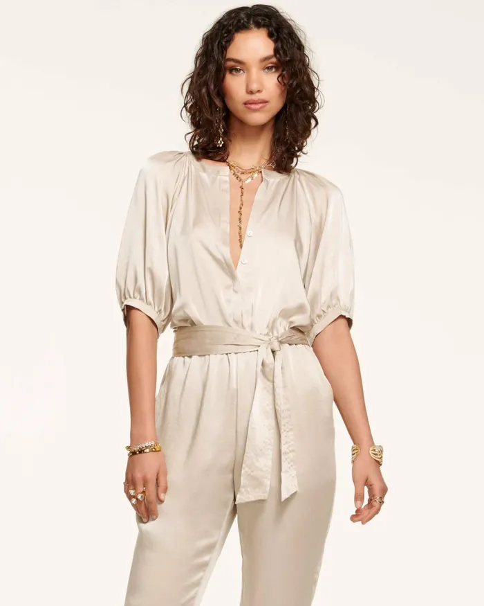 Women Maverick Puff Sleeve Jumpsuit Black Ramy Brook Dresses Women Maverick Puff Sleeve Jumpsuit Black Ramy Brook Dresses
