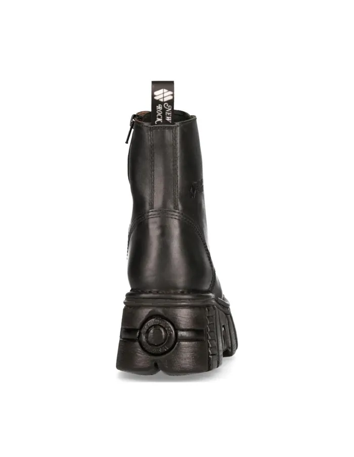WomenMen Ankle Boot Black Tower With Laces MNewmili083S39 New Rock Boots WomenMen Ankle Boot Black Tower With Laces MNewmili083S39 New Rock Boots