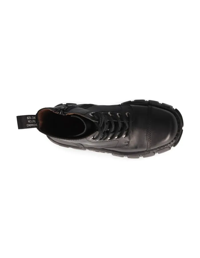 WomenMen Ankle Boot Black Tower With Laces MNewmili083S39 New Rock Boots WomenMen Ankle Boot Black Tower With Laces MNewmili083S39 New Rock Boots