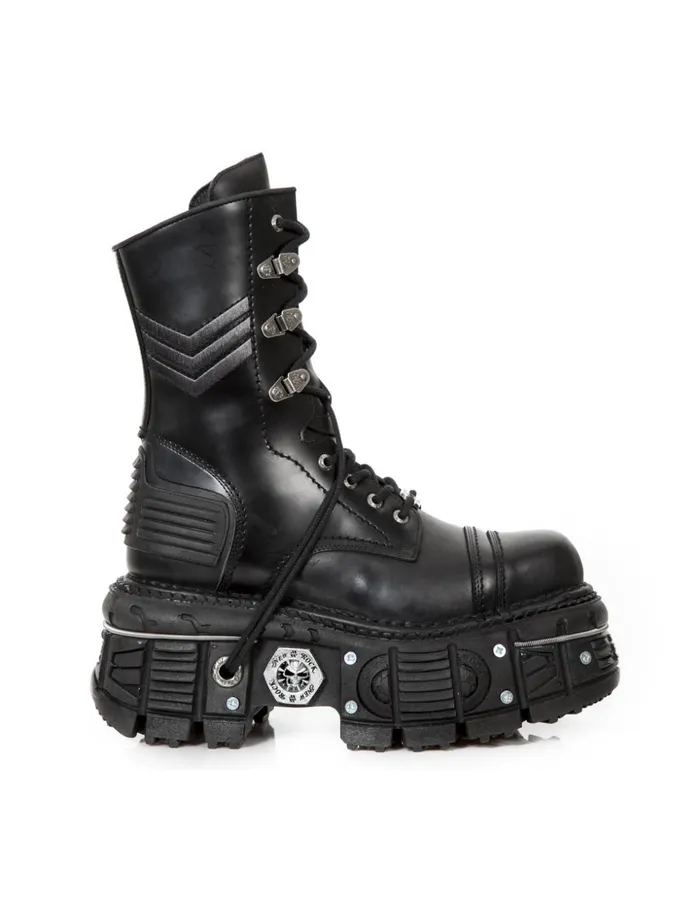 WomenMen Boot Black Imperfect MTank009C1 New Rock Boots WomenMen Boot Black Imperfect MTank009C1 New Rock Boots