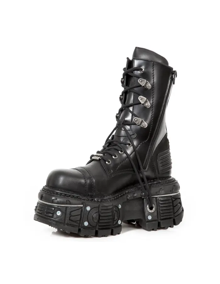 WomenMen Boot Black Imperfect MTank009C1 New Rock Boots WomenMen Boot Black Imperfect MTank009C1 New Rock Boots