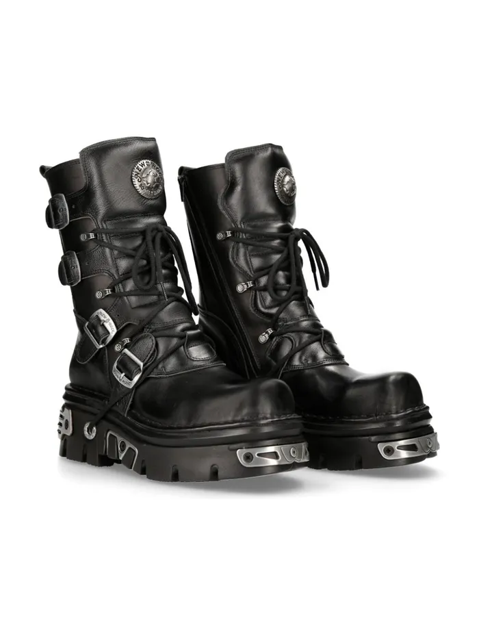 WomenMen Boot Black Reactor With Laces M373S4 New Rock Boots