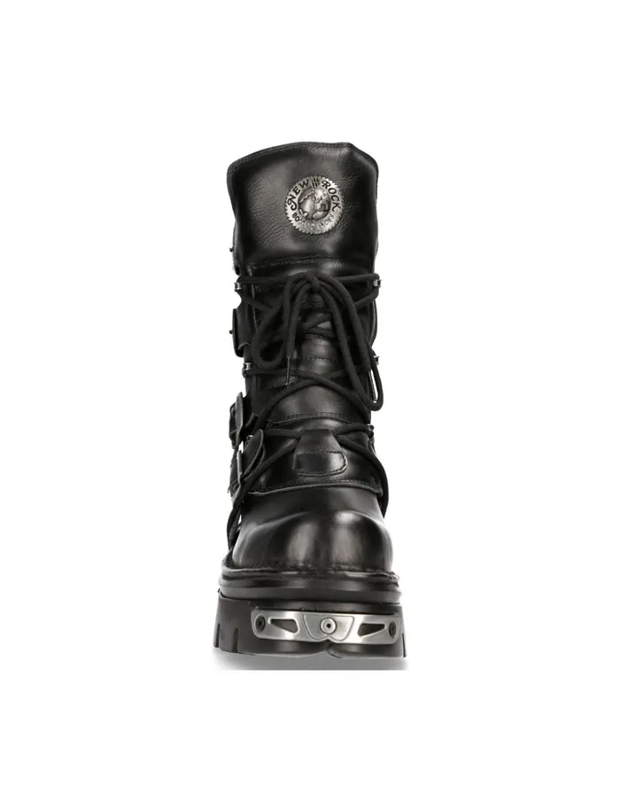 WomenMen Boot Black Reactor With Laces M373S4 New Rock Boots WomenMen Boot Black Reactor With Laces M373S4 New Rock Boots