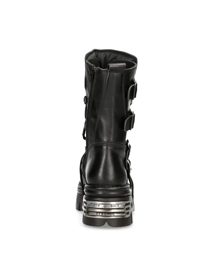 WomenMen Boot Black Reactor With Laces M373S4 New Rock Boots WomenMen Boot Black Reactor With Laces M373S4 New Rock Boots