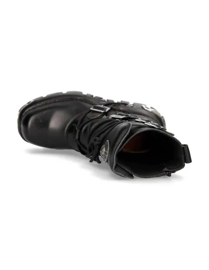 WomenMen Boot Black Reactor With Laces M373S4 New Rock Boots WomenMen Boot Black Reactor With Laces M373S4 New Rock Boots