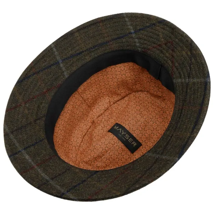 WomenMen Felt Hats Mayser Check Bucket Wool Hat Brown WomenMen Felt Hats Mayser Check Bucket Wool Hat Brown