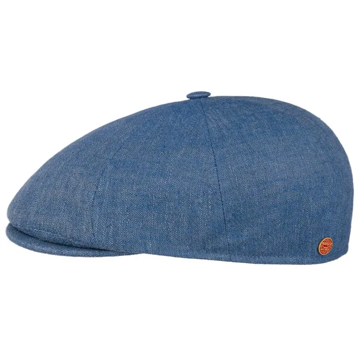 WomenMen Flat Caps Mayser Wallace Linen Flat Cap Blue