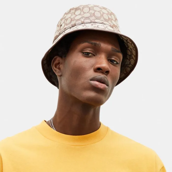 WomenMen Hats Scarves and Gloves Coach Signature Jacquard Bucket Hat Sandstonedark Oak WomenMen Hats Scarves and Gloves Coach Signature Jacquard Bucket Hat Sandstonedark Oak