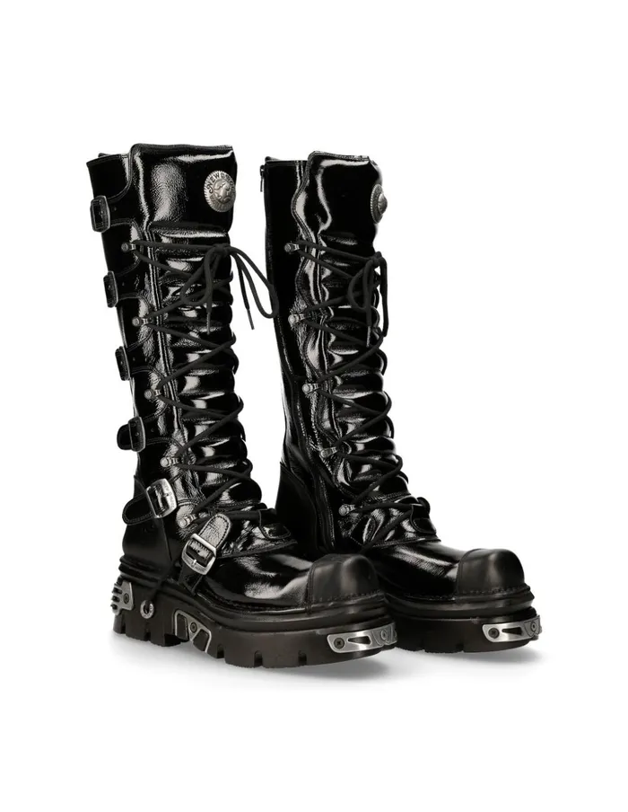 WomenMen High Boot Metallic M314C1 New Rock High Boots