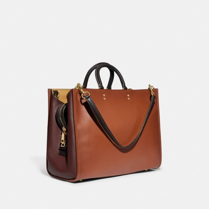 WomenMen Satchels and Top Handles Coach Rogue 39 In Colorblock Brass1941 Saddle Multi WomenMen Satchels and Top Handles Coach Rogue 39 In Colorblock Brass1941 Saddle Multi