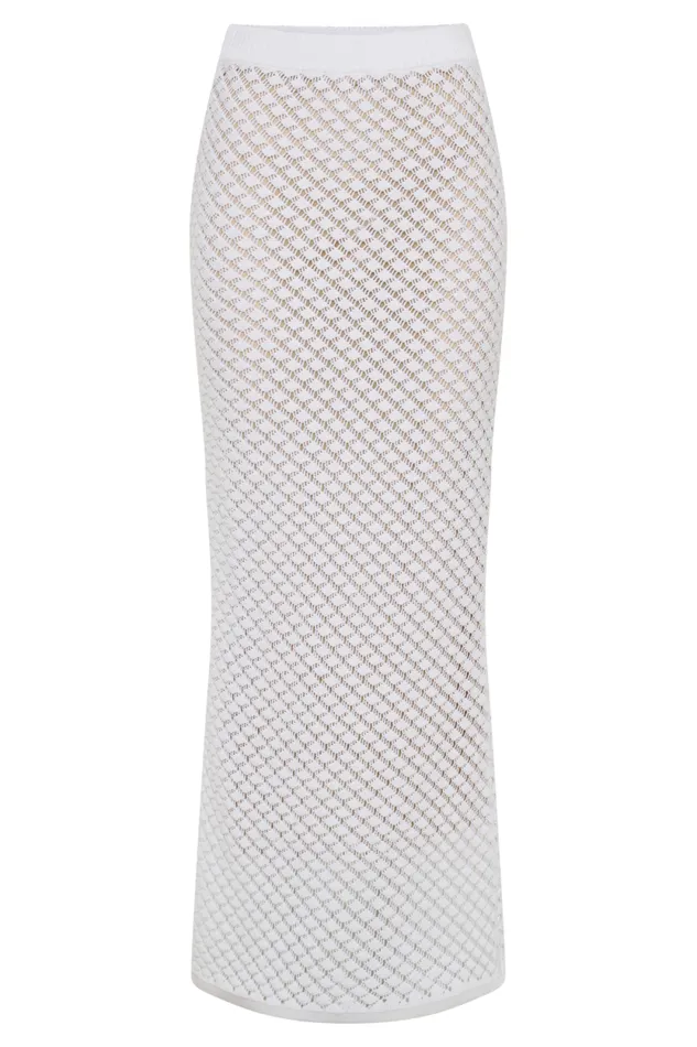 Women Meshki Bottoms Guiliana Knit Maxi Skirt 8211 Ivory