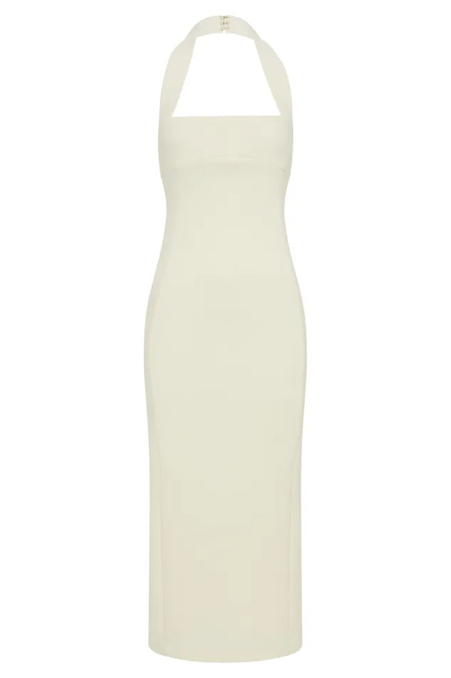 Women Meshki Dresses Amelita Suiting Halter Midi Dress 8211 Ivory