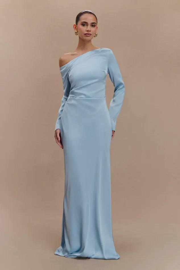 Women Meshki Dresses Avery Long Sleeve Maxi Dress 8211 Cornflower Blue