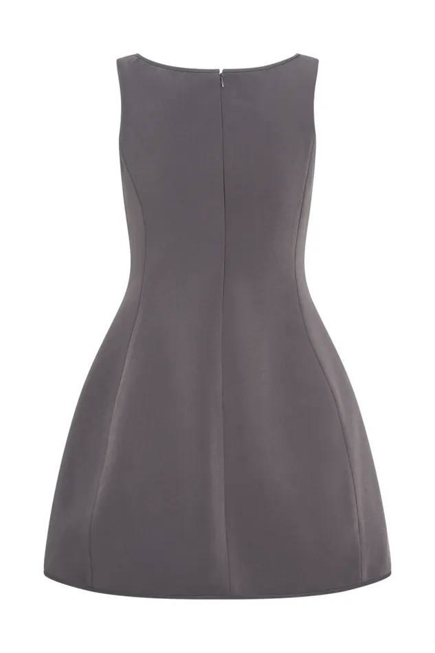 Women Meshki Dresses Evanna Sleeveless Suiting Mini Dress 8211 Charcoal Grey