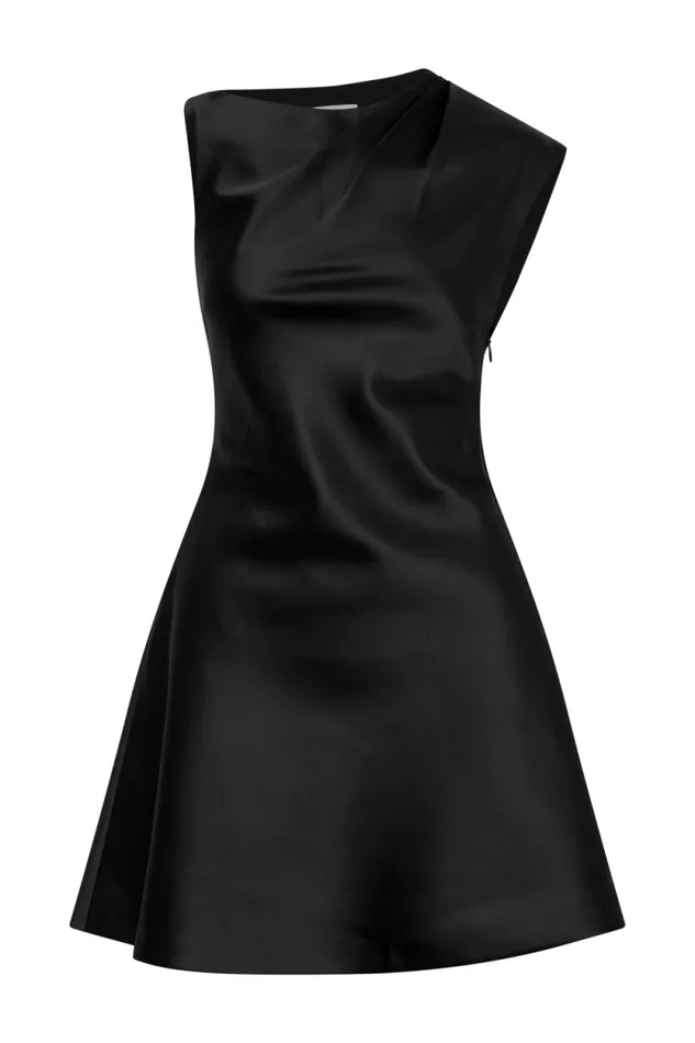 Women Meshki Dresses Granger Satin Structured Mini Dress 8211 Black
