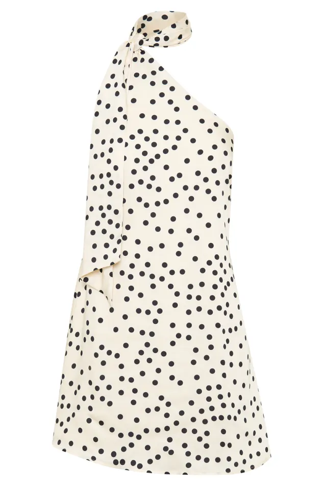 Women Meshki Dresses Joan Satin Asymmetrical Mini Dress 8211 Polkadot