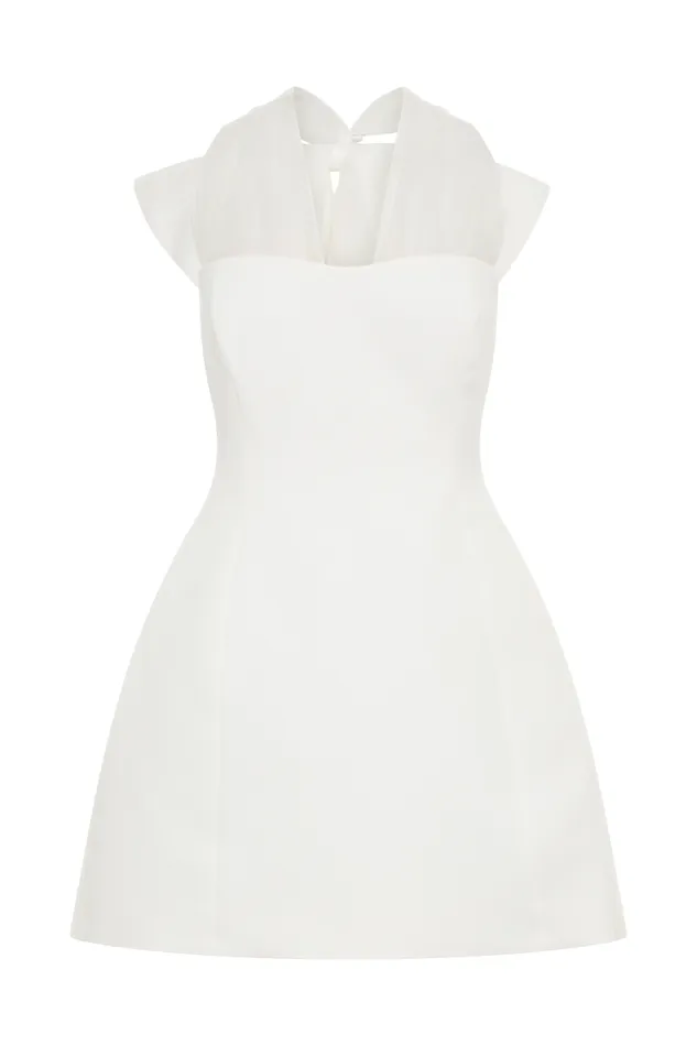 Women Meshki Dresses Maryam Tulle Bow Mini Dress 8211 White