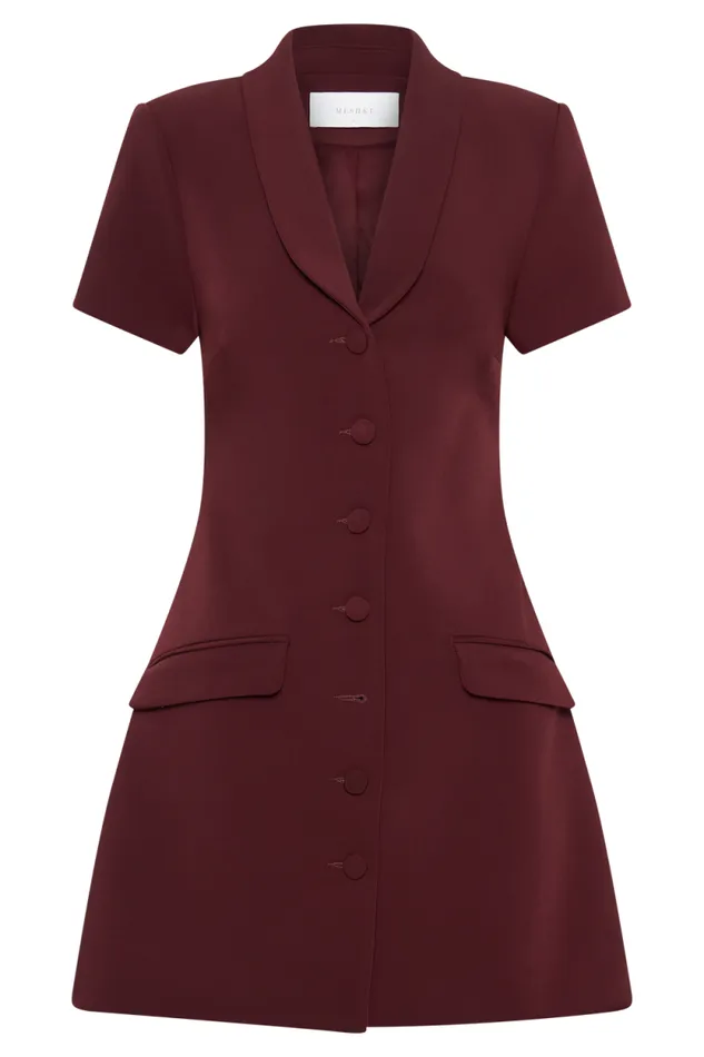 Women Meshki Dresses Paolina Collared Suiting Mini Dress 8211 Plum