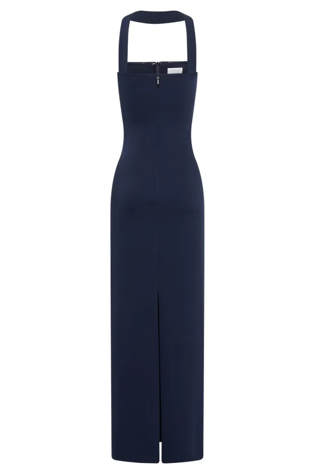 Women Meshki Dresses Velma Halter Collar Maxi Dress 8211 Dark Navy