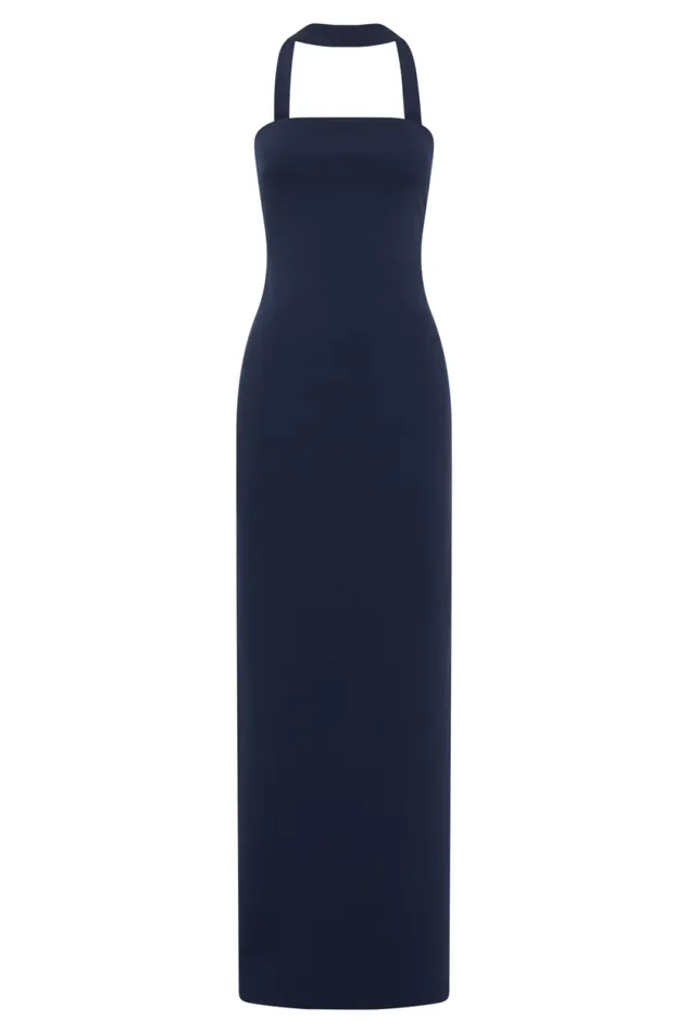 Women Meshki Dresses Velma Halter Collar Maxi Dress 8211 Dark Navy