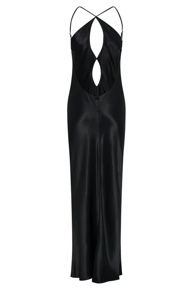 Women Meshki Outerwear Lucia Satin Cut Out Maxi Dress 8211 Black Women Meshki Outerwear Lucia Satin Cut Out Maxi Dress 8211 Black