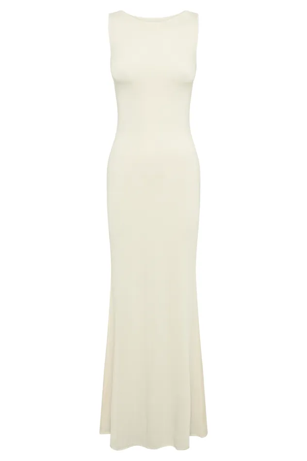 Women Meshki Outerwear Tarna Sleeveless Slinky Maxi Dress 8211 Bone