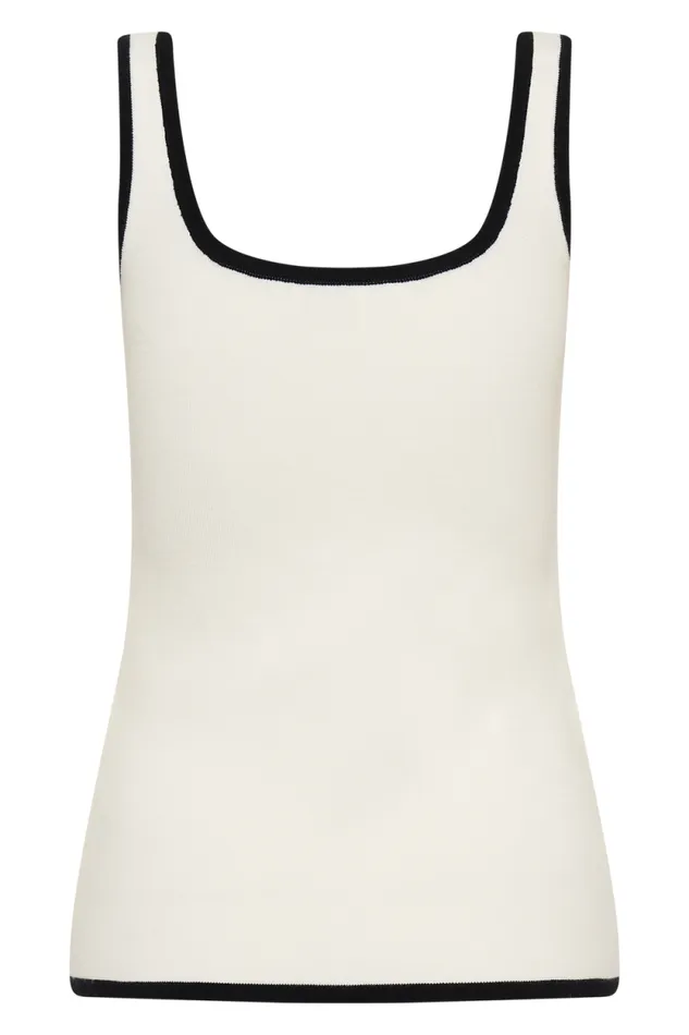 Women Meshki Tops Becky Contrast Knit Top 8211 Ivory and Black