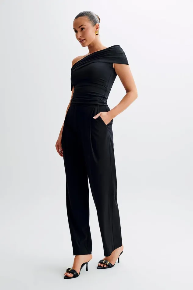 Women Meshki Tops Cassandra Off Shoulder Slinky Top 8211 Black