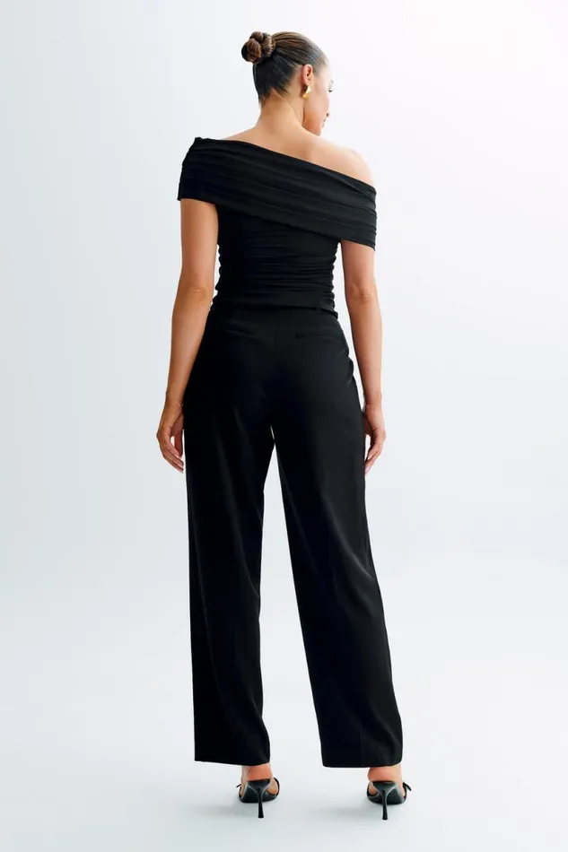 Women Meshki Tops Cassandra Off Shoulder Slinky Top 8211 Black