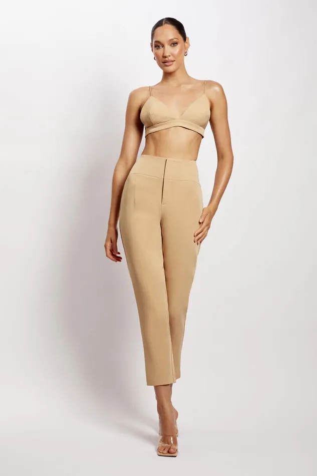 Women Meshki Tops Cynthia Triangle Bralette 8211 Camel